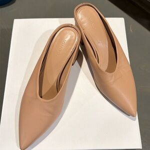 Vince slip on heels in neutral tan